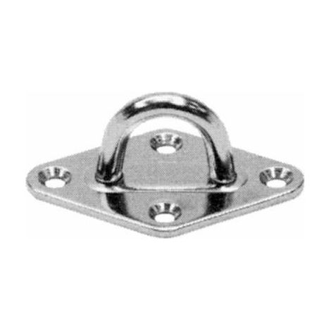 Pontet forgé platine diamant inox A4 - Longueur: 100