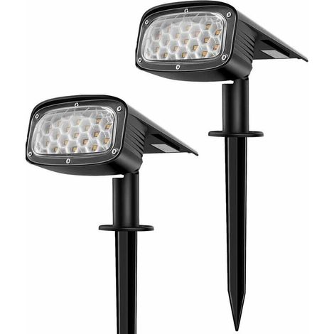 Outdoor Solar Spotlight, 34 LEDs Outdoor Garden Waterproof Solar Light, 3-Mode Solar Floodlight for Path, 2 pieces (1/5)