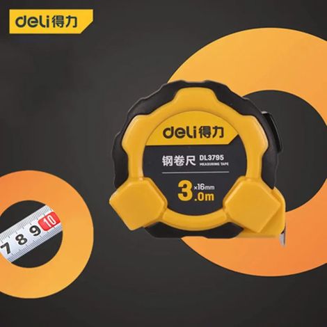 Mètre ruban de haute précision Deli 1 pièce 3/5 m, règle en acier durable et anti-chute, outil de mesure autobloquant pour le travail du bois (1/5)