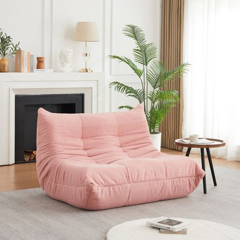 Fauteuil sans accoudoirs en chenille, mousse haute densité, pour salon, chambre et bureau (1/5)