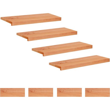 Stair Treads 8 pcs 70 x 25 x 2 cm Varnish Solid Beech Wood vidaXL