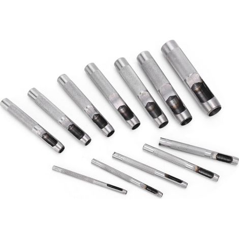 12-teiliges Lochzangen-Set aus Kohlenstoffstahl, Mehrzweck-Lederlochzange, 316 mm Handwerkzeug