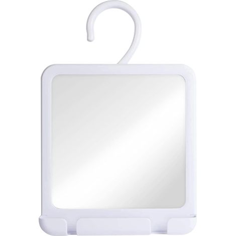 Miroir de Douche antibuée à Suspendre, Porte-Rasoir, Plastique (1/5)