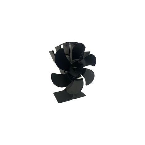 Ventilateur chauffant automatique pour cheminée, 6 pales, noir, haut débit d’air, idéal pour l’hiver (1/5)