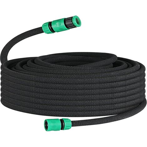 Tuyau poreux automatique 1/2" – Tuyau souple microporeux pour irrigation goutte-à-goutte de jardin (PE/caoutchouc) – 15 m (1/5)