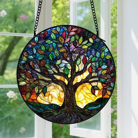 Capteur de soleil en vitrail - décoration spirituelle 15cm (1/4)