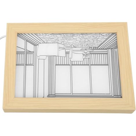 Tableau lumineux décoratif à 3 modes d'éclairage LED, décoration murale pour salon, dimensions : 23 x 17 x 3 cm (9,1 x 6,7 x 1,2 pouces) (1/5)
