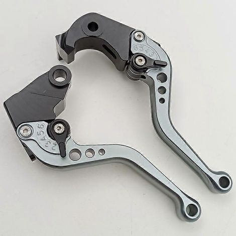 Poignée d'embrayage modifiée pour moto ZX10R 2006-2015, levier de frein/guidon en alliage d'aluminium (couleur titane, tige courte). (1/5)
