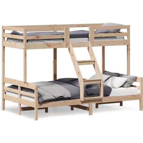 Lit superposé (matelas non inclus) 80x200/120x200 cm en bois massif (1/5)
