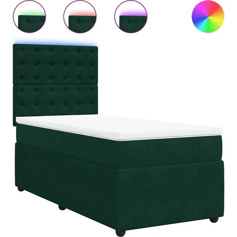 Maison Exclusive - Giroletto a Molle con Materasso Verde Scuro 100x200 cm Velluto