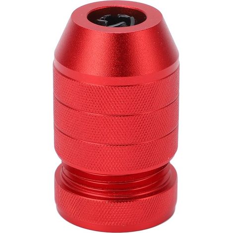 Collier d'arrêt de forage réglable en alliage d'aluminium rouge anti-dérapant en nylon bague intérieure collier d'arrêt de forage pour le travail du bois pour foret de 0,24 à 0,43 pouces (1/5)