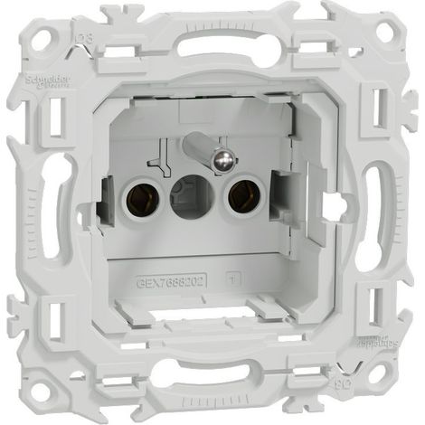 Prise de courant - 2P + T - Affleurante - Bornes automatiques - Sans enjoliveur - Odace 2025 - S980052 - Schneider (1/3)