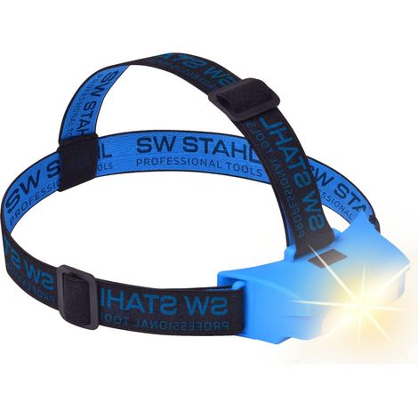 SW-Stahl S9716 LED Akku-Stirnleuchte, 2W COB I wiederaufladbare Stirnlampe mit USB Ladekabel und Adapter I Kopflampe LED Lampe mit 2-Helligkeitsstufen I Kompatibel mit Kopfbedeckung (1/4)