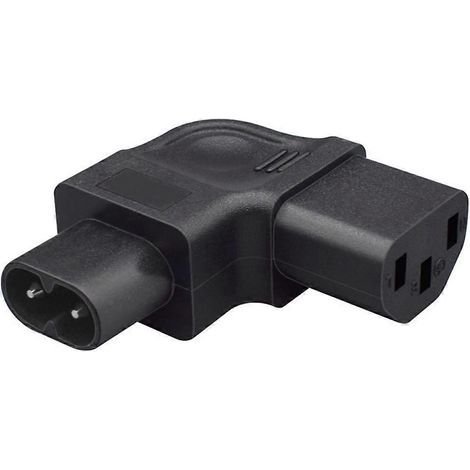 IEC320 C8 auf C13 IEC Stecker auf Buchse Netzadapter, abgewinkelter Stecker, PVC
