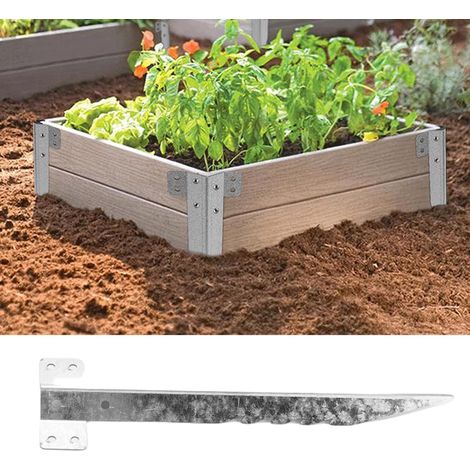 Sistema de fijación para terraza y jardín (juego de 10) - Soportes galvanizados de 25,5 cm con patas dentadas (1/5)