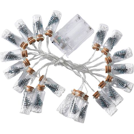 Guirlande Lumineuse En Bouteilles À Vœux - 59 cm - 20 Led Blanc Chaud - Pour Décoration Intérieure Et Extérieure De Noël - 1 Pièce (1/5)