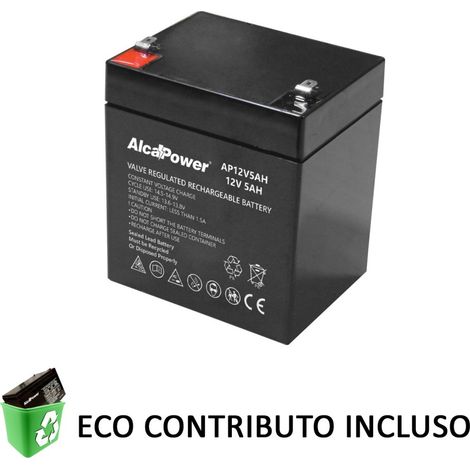 Alca power batteria al piombo da 12v 5ah ricaricabile per ups e illuminazione di emergenza (1/2)