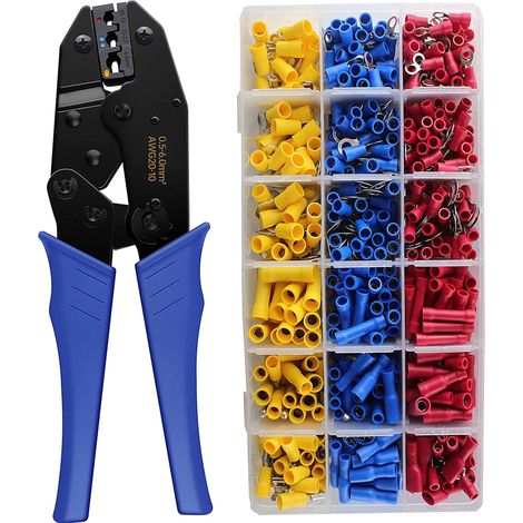 Lot de 700 cosses de câble, pince à sertir avec fonction cliquet pour AWG20-10/0,5-6 mm², réveil puissant et câble d'embrayage (1/5)