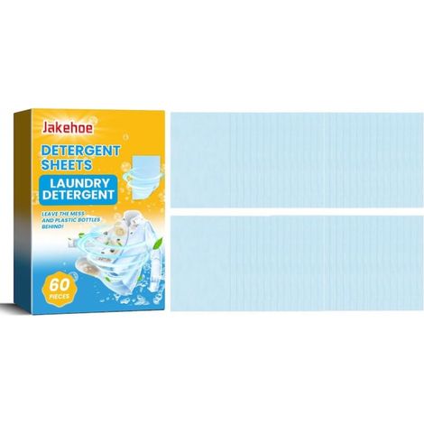 Feuilles De Lessive - Detergent Lavage Machine 60 Pièces - Pour Linge Délicat Et Vêtements Courants - Compatible Eau Froide Chaude - Sans Parabènes Ni Phosphates