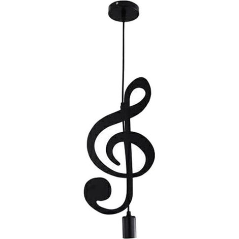 Suspension, Plafonnier en Fer, Note de Musique, Lustre D'Ombre LumièRe Suspendue pour Loft Bar Studio Magasin Salle à Manger (C) (1/4)