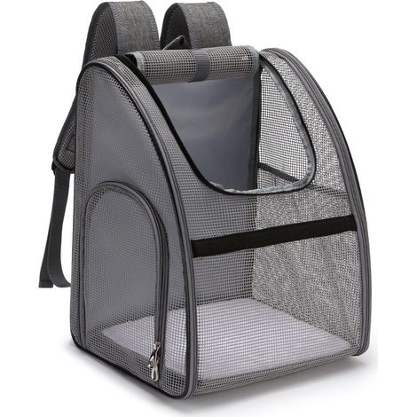 Sac à Dos pour Chien Sac De Chat Chien Double éPaule Sac à Dos pour Animaux Respirant avec Matelas en Peluche Amovible Noir