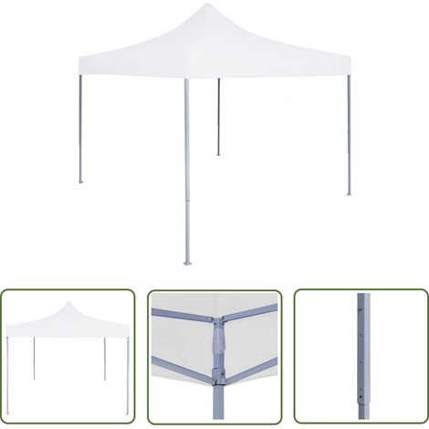Tente de camping - vidaXL Tente de réception pliable professionnelle 3x3 m Acier Blanc - Tente de mariage (1/5)