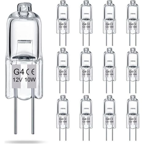G4-Glühbirnen, 14er-Packung, 2-polige 12V 10W Halogenlampen, Typ T3 JC, Ersatz für Unterbauleuchten, Kronleuchter, Gartenbeleuchtung, dimmbar, warmweiß 2700K.