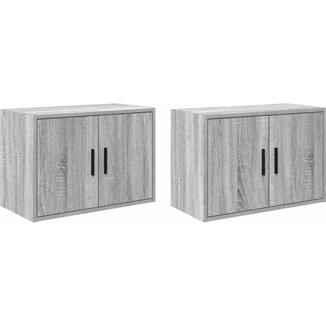 Maison Exclusive - Pensili per Garage 2 pz Grigio Sonoma in Legno Multistrato
