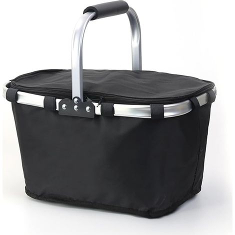 Panier de Courses Pliable - 25L Panier Pique Nique - Isotherme - avec Cadre Aluminium Stable (1/5)