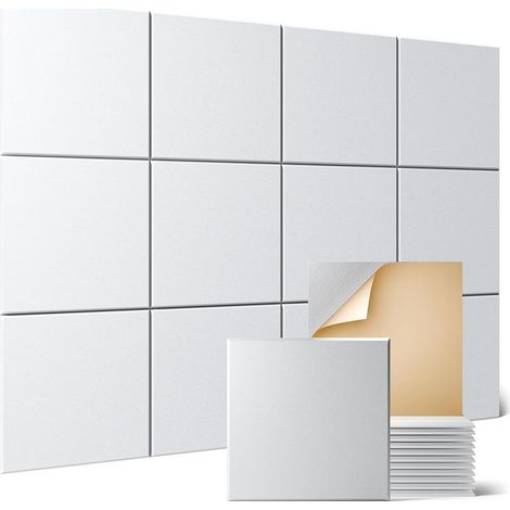 Lot de 12 Panneaux Acoustiques Autocollants 30x30 cm – Isolation Phonique Murale en Polyester pour Bureau, Studio et Maison (1/5)