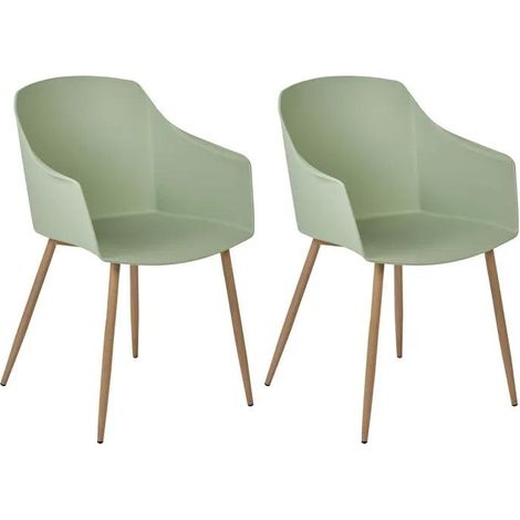 Beliani Set di 2 Sedie Scandinave Verde Chiaro (1/3)