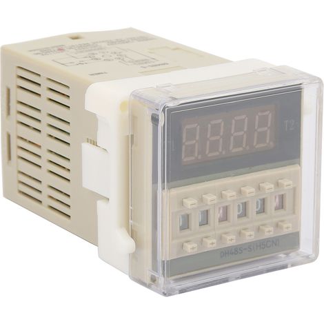 O111ROM DH48s s-2Z Robustes LCD-Display Zeitschaltuhr Verzögerungsrelais 8 Pins 0,1S-99H (12VAC/DC) (1/5)