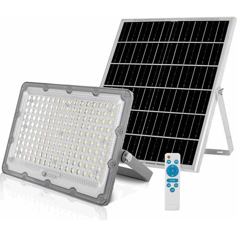 Sysled – Projecteur solaire LED blanc froid 100W – Éclairage autonome IP65 étanche – Télécommande incluse – Installation rapide sans câbles