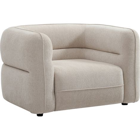 Fauteuil en tissu chenille beige TALIENA