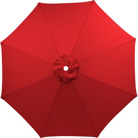 Ersatzbezug für 3-m-Sonnenschirm mit 8 Streben, wasserdicht, UV-beständig, Ersatzstoff, waschbar, atmungsaktiv, leuchtend rot (Streben nicht enthalten)