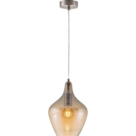 Globo - lámpara colgante - PASO - ámbar - vidrio - Ø 22cm - E14 -