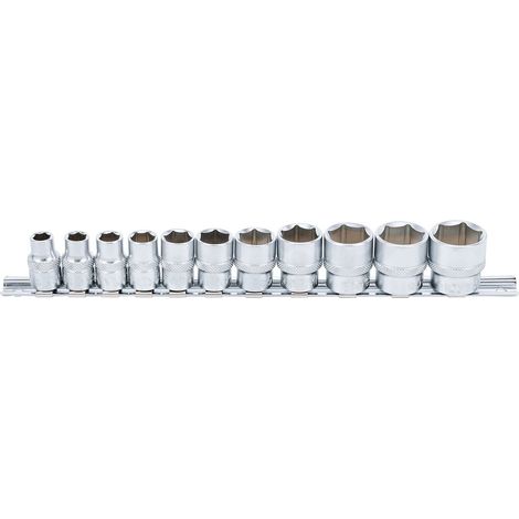 BGS Steckschlüssel-Einsatz-Satz Sechskant Antrieb Innenvierkant 10 mm (3/8") SW 5/16" - 7/8" 11tlg. - 9110 (1/4)