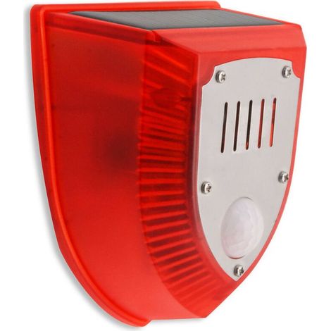 Alarme sonore solaire - Détecteur de mouvement - Alarme d'avertissement extérieur 120db - Son de sécurité - Flash éclairage - Étanche à la pluie - Mode jour et nuit - Pour maison villa cour ferme sal (1/5)