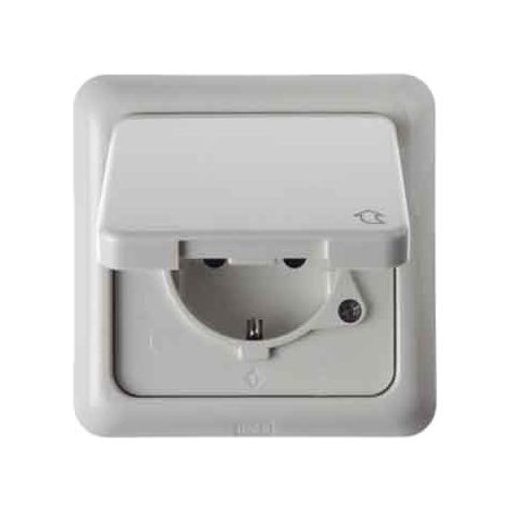 BERKER PRISE WS 4718 AVEC SERRE-FILS WG UP IP44 STECKDOSE 4011334141389