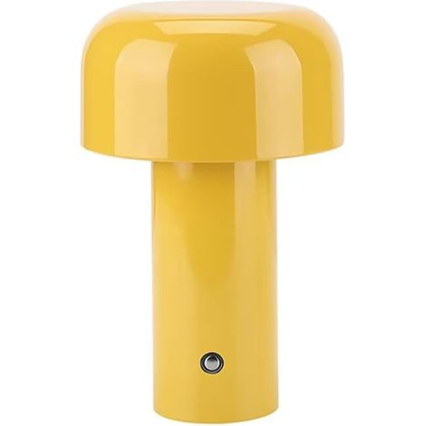 Lampe De Table Champignon, Lampes de Table Sans Fil, Lampe de Bureau LED Rechargeable, 3 Niveaux de Luminosité, Lampe De Bureau Tactile Dimmable pour Chambre, Bureau, Chevet, jaune (1/5)