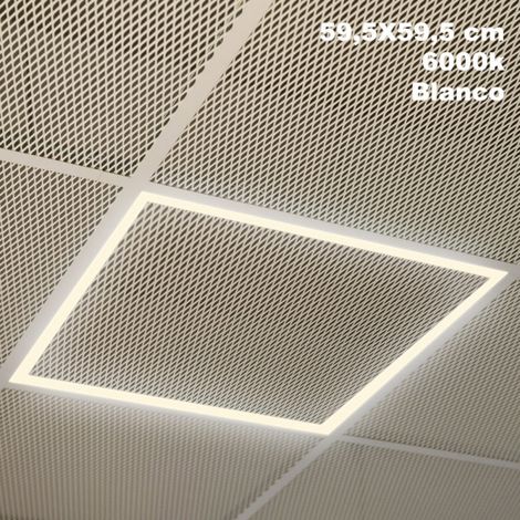 Marco Panel Led 48w 6000k Lorenzo 1,5x59,5x59,5 Cm Aluminio 4400lm Corte 57,5x57,5 Cm (1/4)