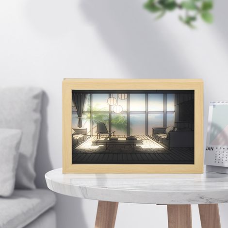 Veilleuse décorative LED avec tableau de chevet, style anime japonais, 3 modes d'éclairage, veilleuse moderne et créative simulant la lumière du soleil, applique murale décorative d'intérieur, petite  (1/5)