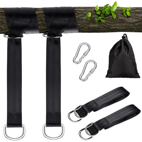 Swing attachment, 2 suspension straps with D-rings and sturdy carabiners, polyester straps perfect for hammocks and tires, supports up to 1000 kg, with storage bag. (1/3)