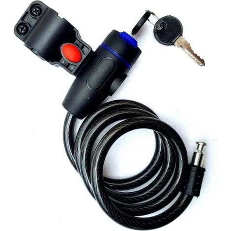 Antivol Velo Cadenas,Vélo Câble Antivol,Velo Cadenas Code,Avec Clés Antivol Moto Chaine Antivol pour Vélo Vélo Electrique Skateboard (1/4)