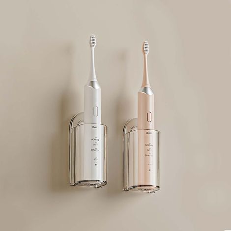 Support Brosse a Dent Electrique 2 Pièces, Porte Brosse à Dents Autocollant, Adhésif Puissant, Support Brosse a Dent Murale sans Perçage, Porte Brosse à Dents Electrique pour Salle de Bain (1/5)