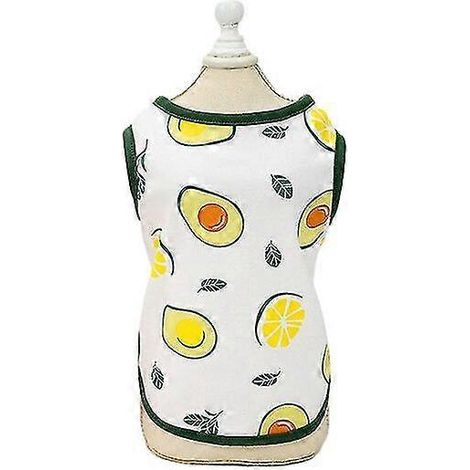 Chaleco de verano para perros con estampado de frutas, camiseta para cachorros, Pomerania, Teddy, perros pequeños, disfraz, ropa para mascotas, tallas XS-2XL, color aguacate. (1/5)