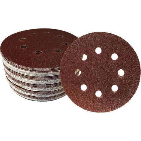 60 feuilles de disques abrasifs auto-agrippants pour ponceuse excentrique 115 mm 8 trous Grain 10 x 40/60/80/120/180/240 (1/4)