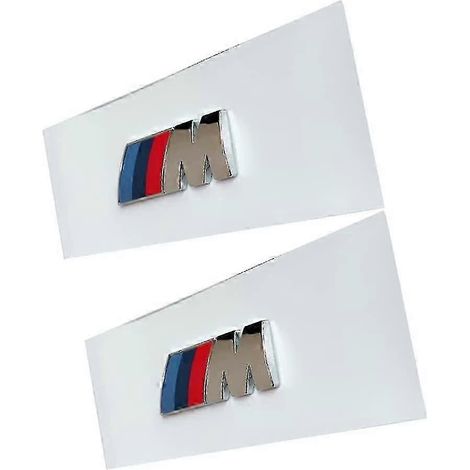 2025 2pcs Remplacement pour BMW M Emblème d'aile avant 51148058881 Sport Logo Autocollant (Argent) (1/2)
