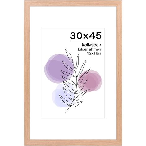 Cadre photo 30 x 45 cm couleur chêne avec passe-partout Cadre en bois MDF avec verre acrylique Cadre photo chêne naturel (couleur chêne rouge) (1/5)