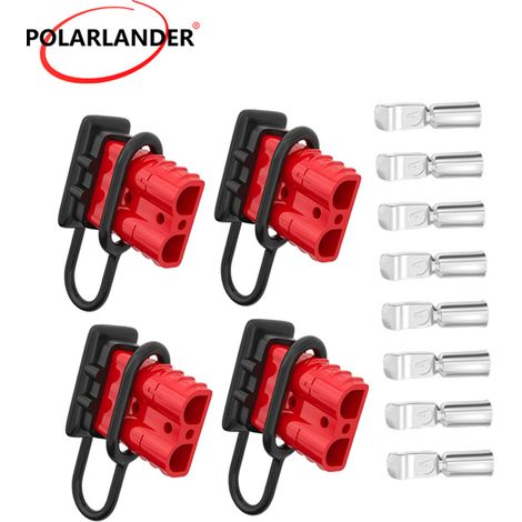 Ensemble de 4 connecteurs rapides 50A, prises de batterie 12-36V CC pour alimentations automobiles et motos. (1/5)